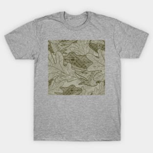 Wood Frog Under Fallen Oak Leaves Soft Khaki T-Shirt